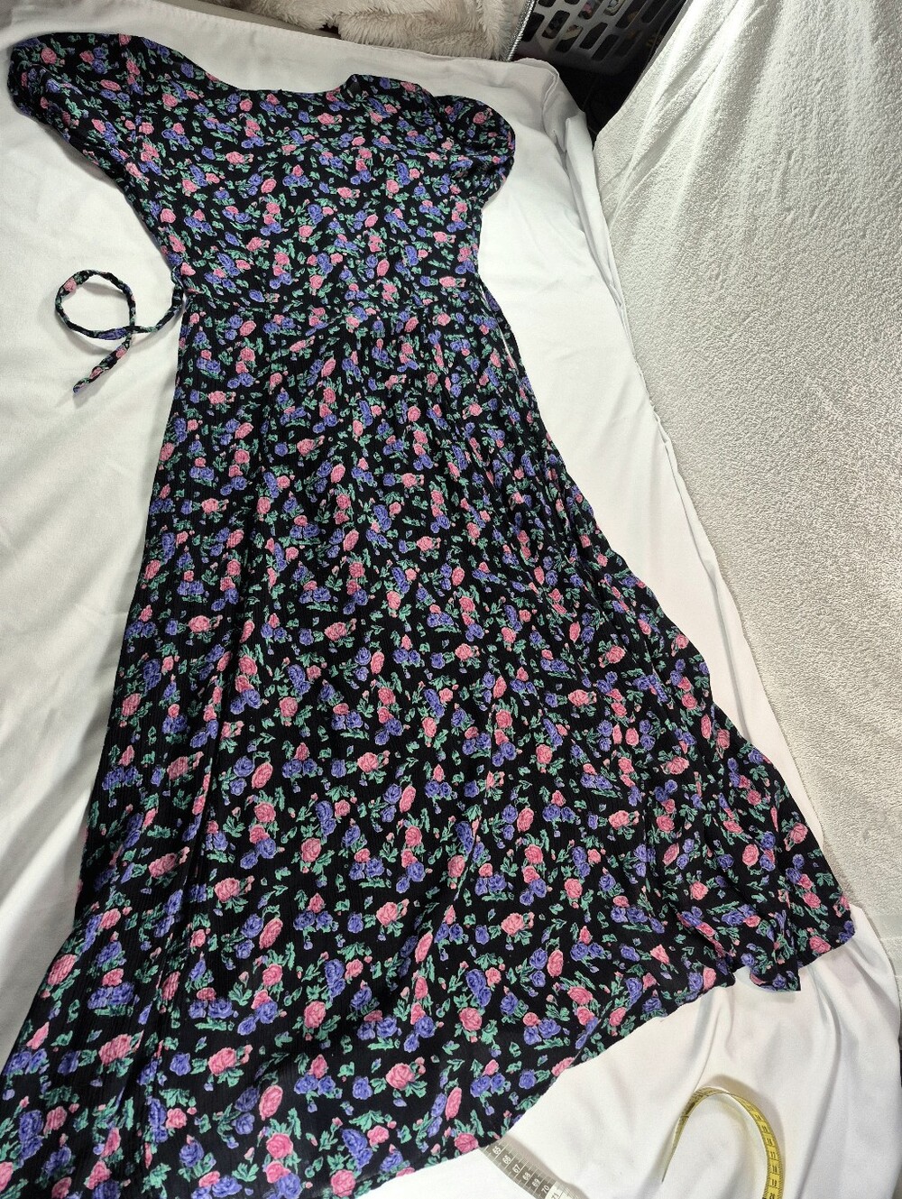 VTG Sarah Richards Floral Button Front Maxi Dress S. Cottagecore Fairycore Rare - Picture 8 of 9